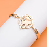 Dental Charm Bangle Bracelet Inlaid Crystal Tooth Pendant Dentist Jewelry