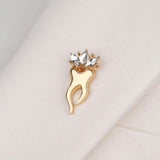 Crown Teeth Crystal Brooch Dental Lapel Pin