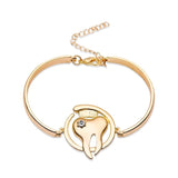 Harong Lovely Tooth Bracelet Smooth Silver Plated Bangle