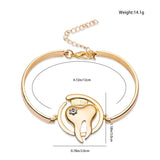 Harong Lovely Tooth Bracelet Smooth Silver Plated Bangle