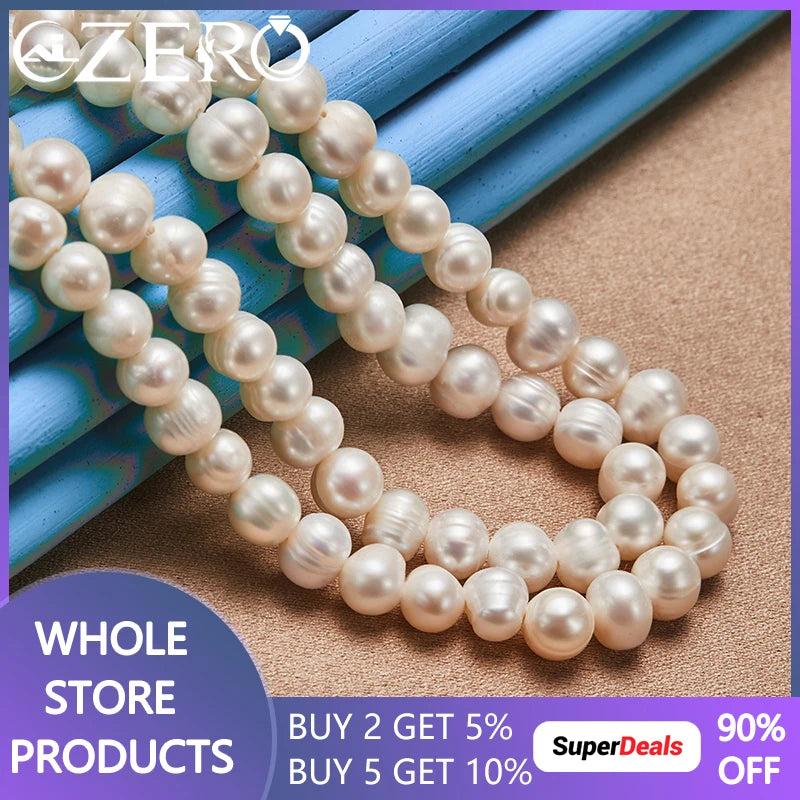 7-8mm Double Row Pearl Chain Necklace 925 Sterling Silver Clasp Wedding Party