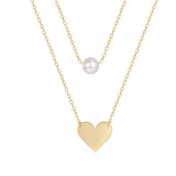 925 Silver Zircon Pendant Necklace Double Layer Choker Necklaces For Women