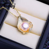 10-11MM Freshwater Pearl Necklace Women Bohemian Pendant Birthday Gift