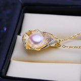 10-11MM Freshwater Pearl Necklace Women Bohemian Pendant Birthday Gift