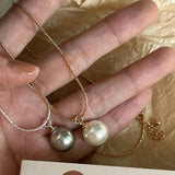 925 Silver Pearl Shape Necklace for Women Fine Jewelry