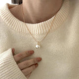 925 Silver Pearl Shape Necklace for Women Fine Jewelry