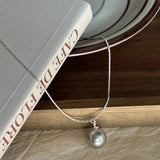 925 Silver Pearl Shape Necklace for Women Fine Jewelry