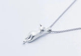 925 Silver Cat Pendant Necklace - Cute Kitten Charm Jewelry for Cat Lovers