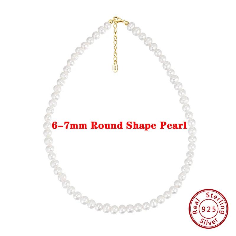 KISS MANDY Handpicked Choker Pearls Necklace 925 Sterling Silver