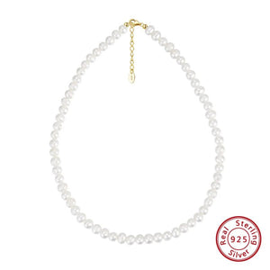 KISS MANDY Handpicked Choker Pearls Necklace 925 Sterling Silver