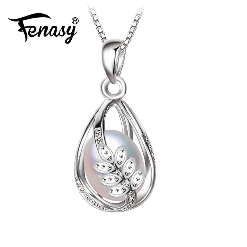 Freshwater Pearl Cage Pendant Necklace 925 Sterling Silver Boho Gothic Jewelry