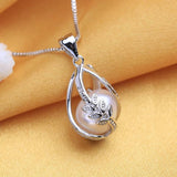 Freshwater Pearl Cage Pendant Necklace 925 Sterling Silver Boho Gothic Jewelry