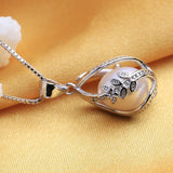 Freshwater Pearl Cage Pendant Necklace 925 Sterling Silver Boho Gothic Jewelry