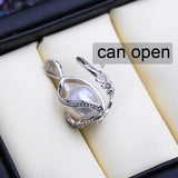 Freshwater Pearl Cage Pendant Necklace 925 Sterling Silver Boho Gothic Jewelry