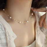 925 Silver Pearl Necklace Choker Charm Birthday Party Gift