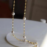 925 Silver Pearl Necklace Choker Charm Birthday Party Gift
