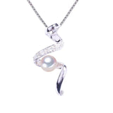 925 Silver Freshwater Pearl Necklace Pendant for Office Women