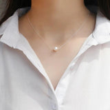 Freshwater Pearl Necklace 925 Silver Chain for Women Wedding