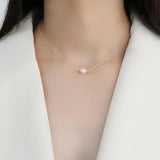 Freshwater Pearl Necklace 925 Silver Chain for Women Wedding
