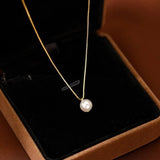 925 Silver Pendant Pearl Choker Necklace for Women