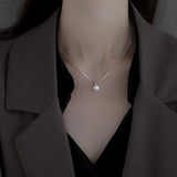 925 Silver Pendant Pearl Choker Necklace for Women