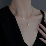 925 Silver Pendant Pearl Choker Necklace for Women