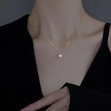 925 Silver Pendant Pearl Choker Necklace for Women