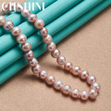 925 Silver Freshwater Pearls Necklace Wedding Jewelry
