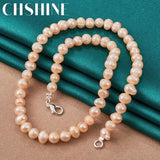 925 Silver Freshwater Pearls Necklace Wedding Jewelry