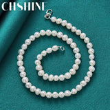 925 Silver Freshwater Pearls Necklace Wedding Jewelry