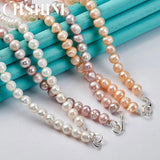 925 Silver Freshwater Pearls Necklace Wedding Jewelry