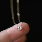 925 Silver 18k Plated Necklaces Sparkling 4mm Zircon Chain Female Wedding