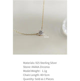 925 Silver 18k Plated Necklaces Sparkling 4mm Zircon Chain Female Wedding