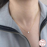 925 Silver 18k Plated Necklaces Sparkling 4mm Zircon Chain Female Wedding