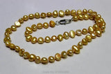 Yellow Freshwater Pearl Necklace Baroque 5-6mm 18INCH