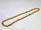 Yellow Freshwater Pearl Necklace Baroque 5-6mm 18INCH