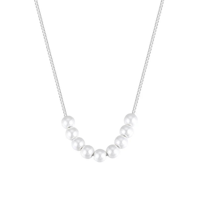 925 Sterling Silver Pearl Necklace Women Pendant Jewelry