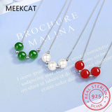 925 Silver Synth Pearl Charm Necklace Wedding Party Fine Jewelry
