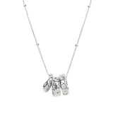 925 Silver 3 Round Choker Necklace For Women Fine Jewelry