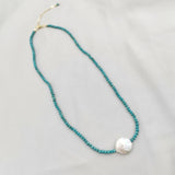 Gemstone Choker Necklace Turquoise Pearl Bohemian Necklace
