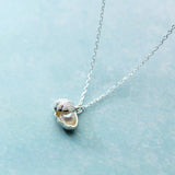 Sterling Silver Shell Necklace with Freshwater Pearl Pendant