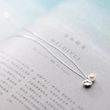Sterling Silver Shell Necklace with Freshwater Pearl Pendant