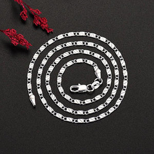 925 Sterling Silver 3mm Smooth Chain Necklace for Women Men Anti-allergic