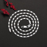 925 Sterling Silver 3mm Smooth Chain Necklace for Women Men Anti-allergic