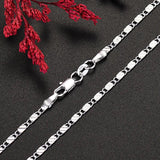 925 Sterling Silver 3mm Smooth Chain Necklace for Women Men Anti-allergic