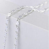 925 Sterling Silver 3mm Smooth Chain Necklace for Women Men Anti-allergic