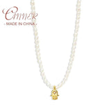 S925 Silver Pearl Star Moon Pendant Necklace for Women