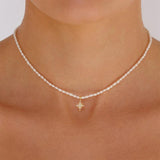 S925 Silver Pearl Star Moon Pendant Necklace for Women