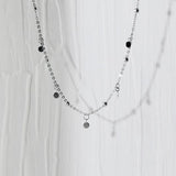 TrustDavis Choker Necklace Link Chain Party Small Tassel Circle Beads Charm