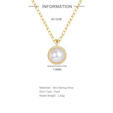 S925 Sterling Silver Pearl Wedding Necklace for Women